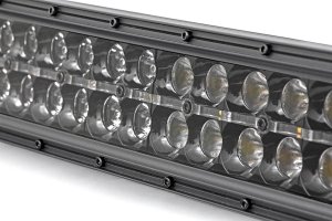LED Light Bar - Rough Country - Dual Row, 20 Inch, Cool White DRL - Black